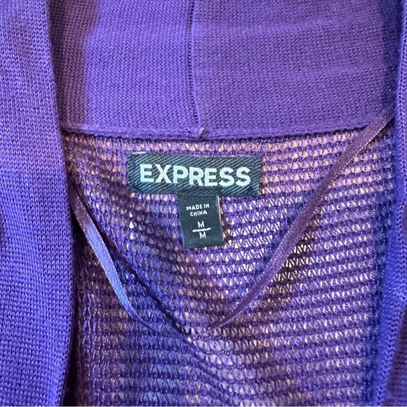 Express Purple Mesh Dolman Sleeve Open Cardigan Sweater - Picture 10 of 10